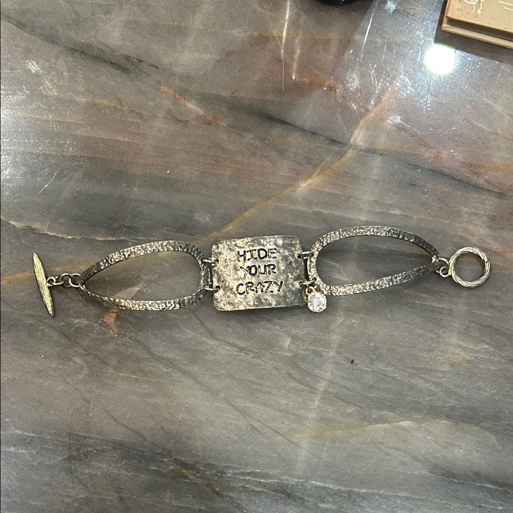 Silver Bracelet with Engraved Plate